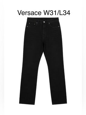 Vintage 90s Versace Men’s Jeans Contour Black Straight Leg 100% Cotton Size 31
